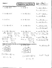 Review for quadratics test