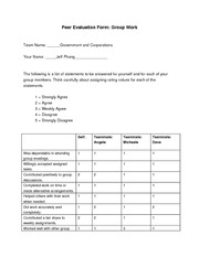 group project peer evaluation group project peer evaluation