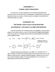 synthesis of 1 4 di t butyl 2 5 dimethoxybenzene by friedel crafts alkylation Friedel-crafts alkylation reaction introduction: the purpose of this experiment is to synthesize 1, 4-di-t-butyl-2, 5 – dimethoxybenzene by reacting 1, 4 – dimethoxybenzene with tertiary-butyl alcohol in the presence of sulfuric acid as a lewis acid catalyst. synthesis of 1 4 di t butyl 2 5 dimethoxybenzene by friedel crafts alkylation Friedel-crafts alkylation reaction introduction: the purpose of this experiment is to synthesize 1, 4-di-t-butyl-2, 5 – dimethoxybenzene by reacting 1, 4 – dimethoxybenzene with tertiary-butyl alcohol in the presence of sulfuric acid as a lewis acid catalyst.