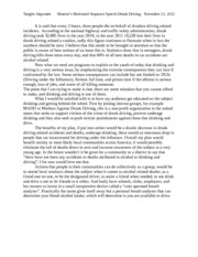 Essay on drinking and driving
