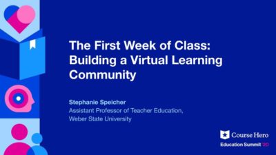 The First Week of Class Building a Virtual Learning Community