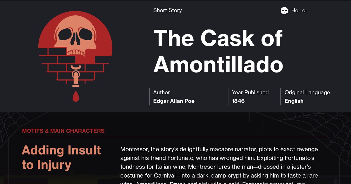 historical context of the cask of amontillado