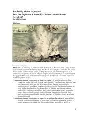 Battleship Maine Explosion-Was the Explosion Caused by a Mine or an On-Board Accident  .docx