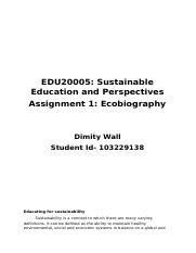 Dimity Wall-EDU20005-sustainable education- Assignment 1.docx