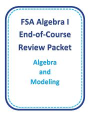 MAFS A1 EOC Review Algebra and Modeling - Student Packet.pdf