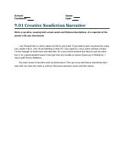 9.01 Creative Nonfiction Narrative .docx