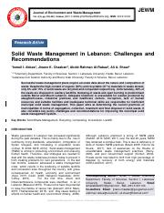Solid Waste Management in Lebanon_ Challenges and Recommendations.pdf