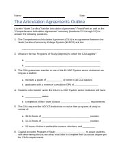 The Articulation Agreements Outline Assignment.docx