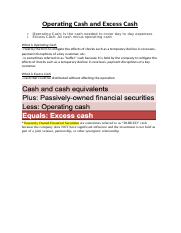 Operating Cash and Excess Cash.docx