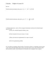 Calculus Chapter 4 Lesson 10 AND 11(1)