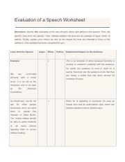 Evaluation of a Speech Worksheet.pdf