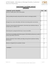 Assessment C-Monitoring customer service checklist.docx