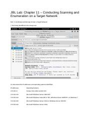 ITN 262 Lab chapter 11- conducting scanning and Enumeration on a Target Network.docx