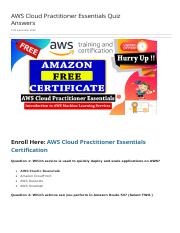 AWS Cloud Practitioner Essentials Quiz Answers - AWS Cloud Practitioner Essentials Exam Answers.pdf