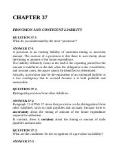 CHAPTER 37-40- Provision and contingent liability -Finance Lease