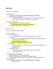 PSY 100 Lecture 1.1 Notes.pdf