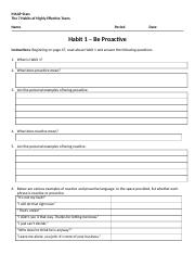 4 - Habit 1 Worksheet