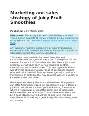 Marketing and sales strategy of Juicy Fruit Smoothies.docx