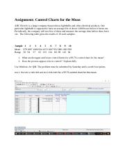 Assignment Control Charts for the Mean.docx