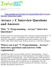 Arrays - C Interview Questions and Answers.pdf