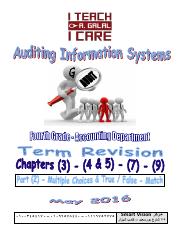 Auditing Information Systems - Fourth YEar - Term Revision - Part (2) - True or False and Choices - 