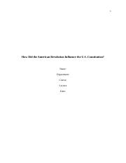 essay How Did the American Revolution Influence the US constitution.docx