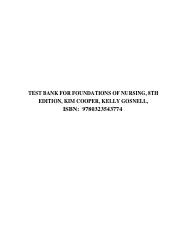 Test Bank for Foundations of Nursing, 8th Edition, Kim Cooper, Kelly Gosnell.pdf