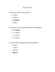 Practice Quiz 4