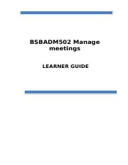 BSBADM502 Manage meetings_LG_V2.0.docx