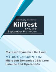 Microsoft Dynamics 365 MB-300 Practice Questions V11.02 Killtest.pdf