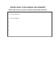 Is the academic text outdated activity sheet.docx