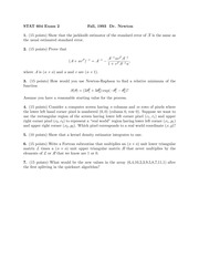 Sample Exam 2-2 on Introduction to Computational Statistics