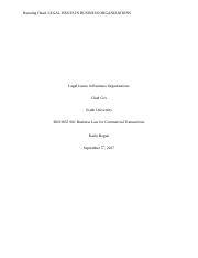 Legal Issues in Business Organizations Chad.docx