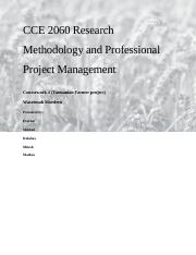 CCE 2060 Research Methodology and Professional Project Management coursework 4.docx