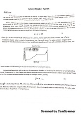 PHY2053L Physics 1 Lab (Algebra), Latent Heat of Fusion Lab With Answers