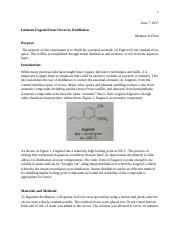 isolation of eugenol from cloves reaction