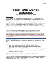 - SSW103 - Social Justice Analysis Assignment (death penalty) 15%.docx