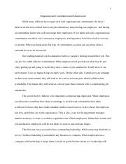 Organizational Commitment and Absenteeism Essay.docx
