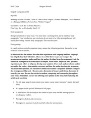 Bilingualism essay