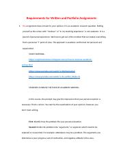 Requirements for Written and Portfolio Assignments (1).docx