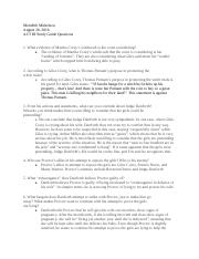ACT III Study Questions