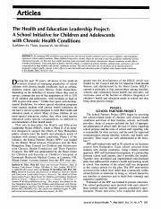 Journal of School Health - 2009 - Thies - The Health and Education Leadership Project  A School Init