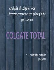 Analysis of Colgate Total                   Advertisement on the.pptx