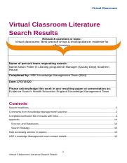 literature review virtual schools