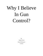 Why I Believe In Gun Control