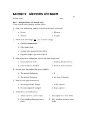 Science 9 - Electricity Exam.doc