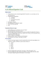 6.01 Blood Spatter Lab