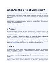 What Are the 5 Ps of Marketing.docx