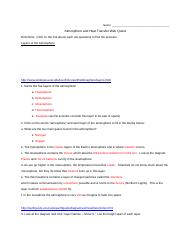 Atmosphere and Heat Transfer Web Quest - Anneliese Budall