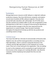 case study 9 reorganizing human resources at asp software